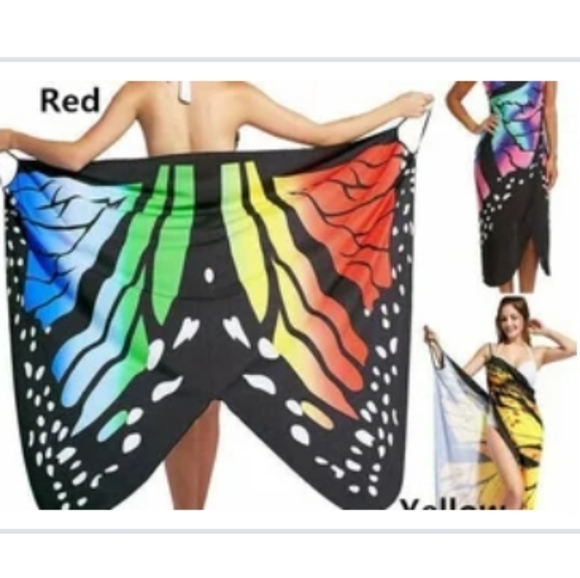 NWT Yellow Monarch Butterfly Beach Dress - Picture 2 of 4